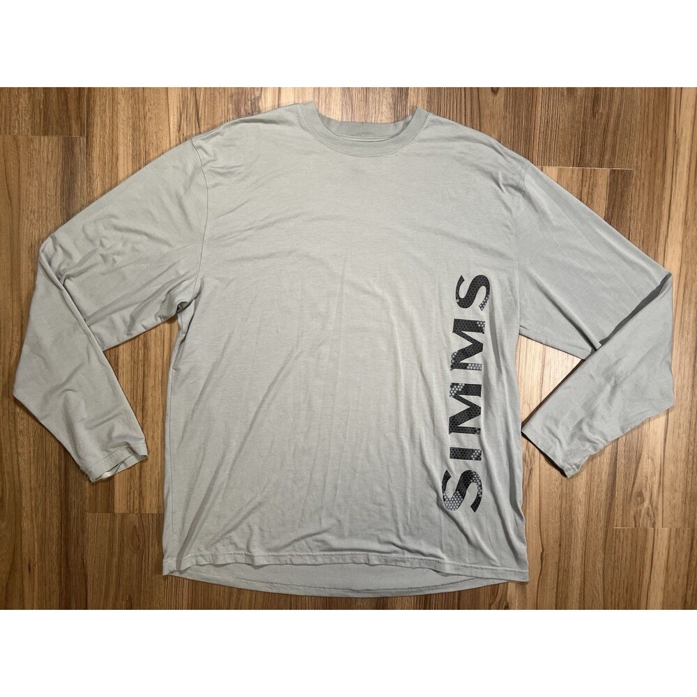 Simms Tech Tee Shirt Men’s Size XL Granite Gray Long Sleeve Crew Neck